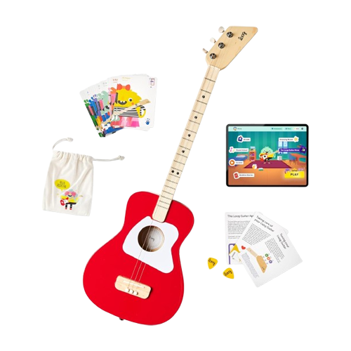 Loog Pro Acoustic kids Guitar 3 strings Ages 6+ RED