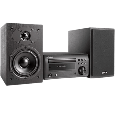 Denon D-M41 Home Theater Mini Amplifier and Bookshelf Speaker Pair - Compact HiFi Stereo System with CD, FM/AM Tuner and Wireless Bluetooth Music | Perfect for Small Rooms and Home Cinema