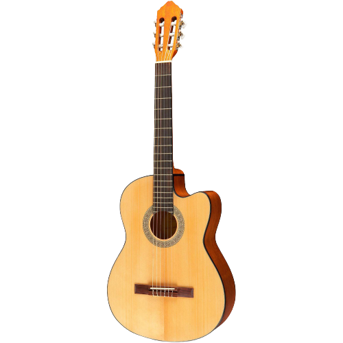 Lucero LC100CE Acoustic-Electric Cutaway Classical Guitar Natural