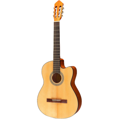 Lucero LC100CE Acoustic-Electric Cutaway Classical Guitar Natural