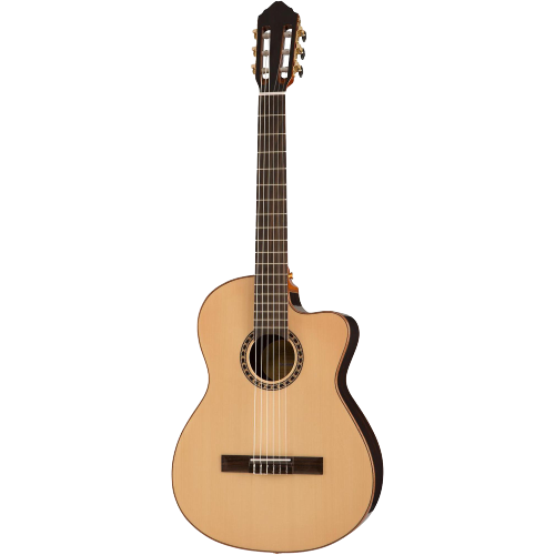 Lucero LFN200SCE Spruce/Rosewood Thinline Acoustic-Electric Classical Guitar Natural