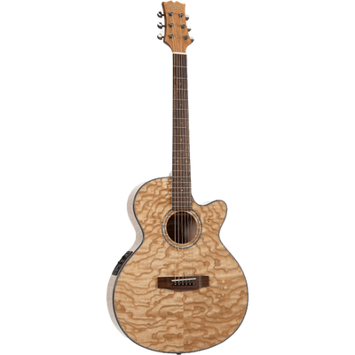 Mitchell MX430QABNAT Exotic Series Acoustic-Electric Quilted Ash Burl Quilted Ash Burl Natural