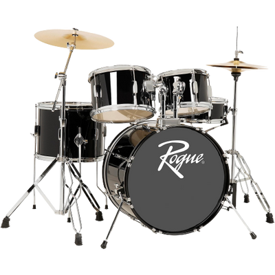 Rogue 5-Piece Complete Drum Set Black