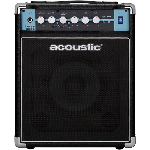 Acoustic B25C 1X8 25W Bass Combo With Tilt-Back Cab Black