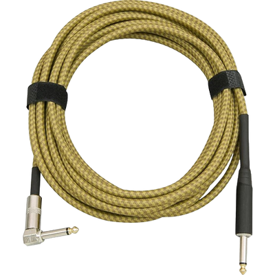 Musician's Gear Tweed Right Angle Instrument Cable Gold 20 ft.