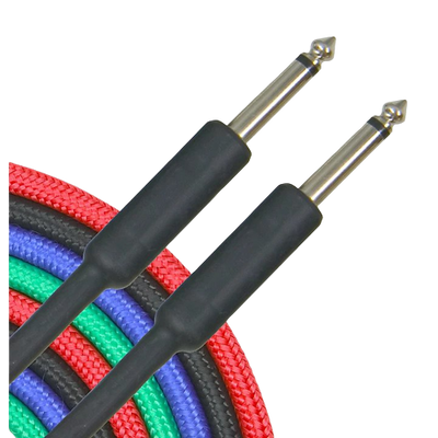 Musician's Gear Braided Instrument Cable 1/4" Black 1 ft.