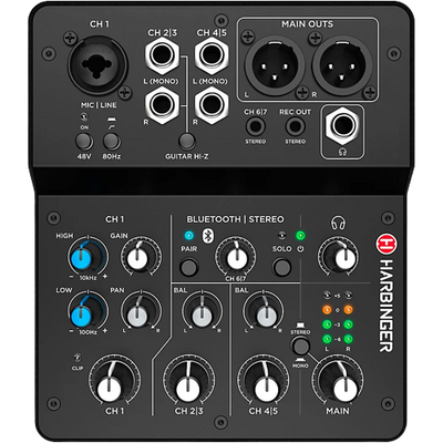 Harbinger LV7 7-Channel Analog Mixer With Bluetooth
