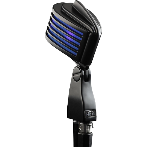 Heil Sound The Fin Dynamic Microphone Satin Black with Blue LED