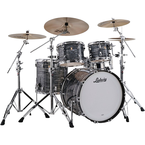 Ludwig Classic Maple 4-Piece Mod Shell Pack With 22" Bass Drum Vintage Black Oyster Pearl