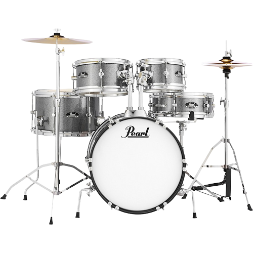 Pearl Roadshow Jr. Drum Set With Hardware and Cymbals Grindstone Sparkle