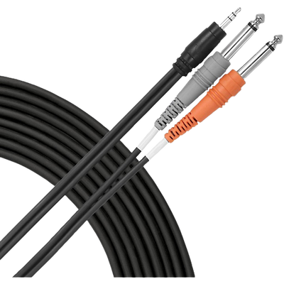 Livewire Essential Interconnect Y-Cable 3.5 mm TRS Male to 1/4" TS Male 3 ft. Black