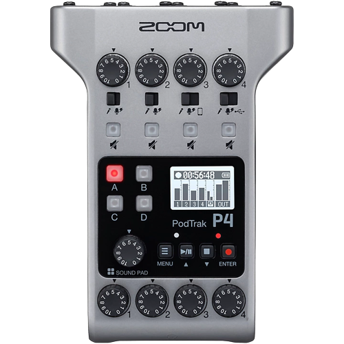 Zoom PodTrak P4 Portable Multitrack Podcast Recorder