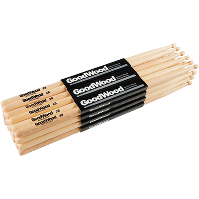 Goodwood 12-Pack Drum Sticks 2B Wood