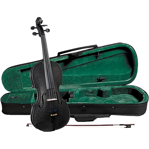 Cremona SV-75BK Premier Novice Series Sparkling Black Violin Outfit 4/4 Outfit