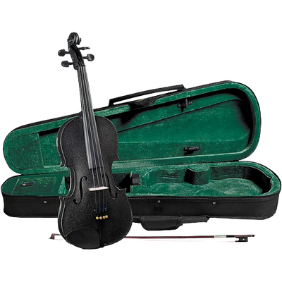 Cremona SV-75BK Premier Novice Series Sparkling Black Violin Outfit 4/4 Outfit