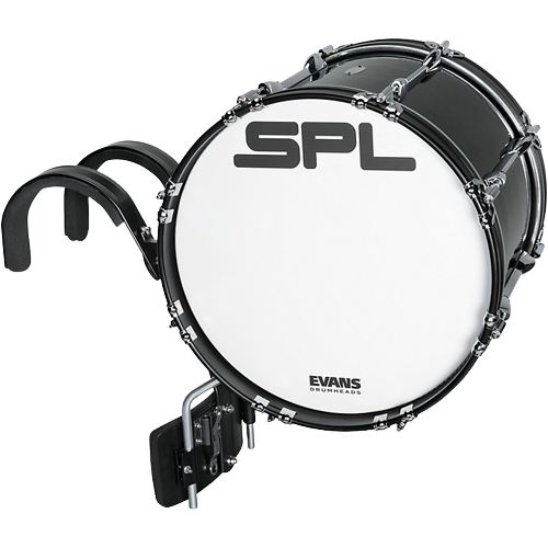 Sound Percussion Labs Birch Marching Bass Drum with Carrier - Black 16 x 14 in.