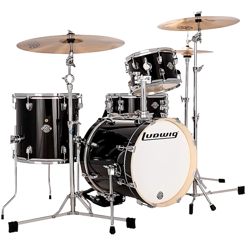 Ludwig Breakbeats by Questlove 4-Piece Shell Pack Black Sparkle