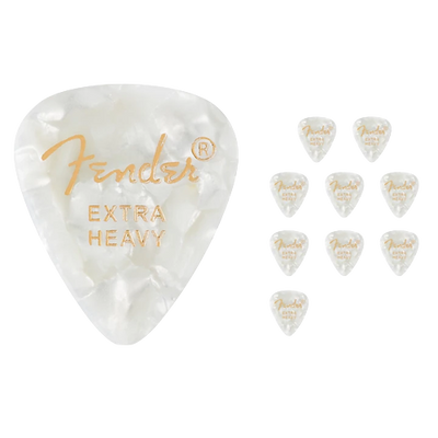 Fender 351 Premium Celluloid Guitar Picks (12-Pack) White Moto X-Heavy