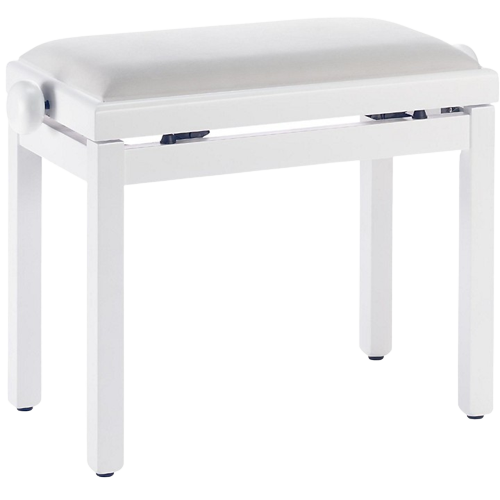 Stagg White Piano Bench With A White Velvet Top