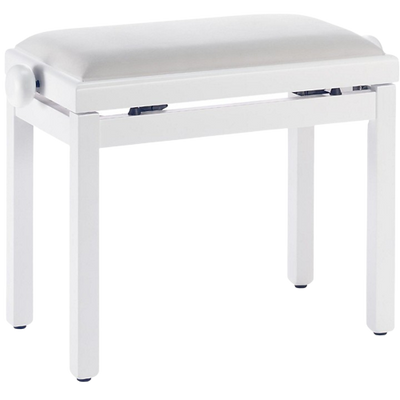 Stagg White Piano Bench With A White Velvet Top